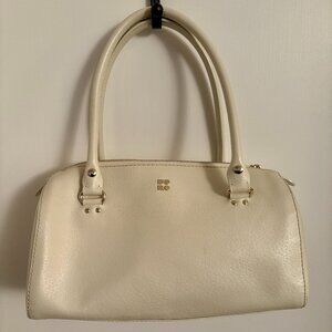 KATE SPADE | Cream Leather Barrel Handbag | Gold Hardware | Vintage Y2K Satchel